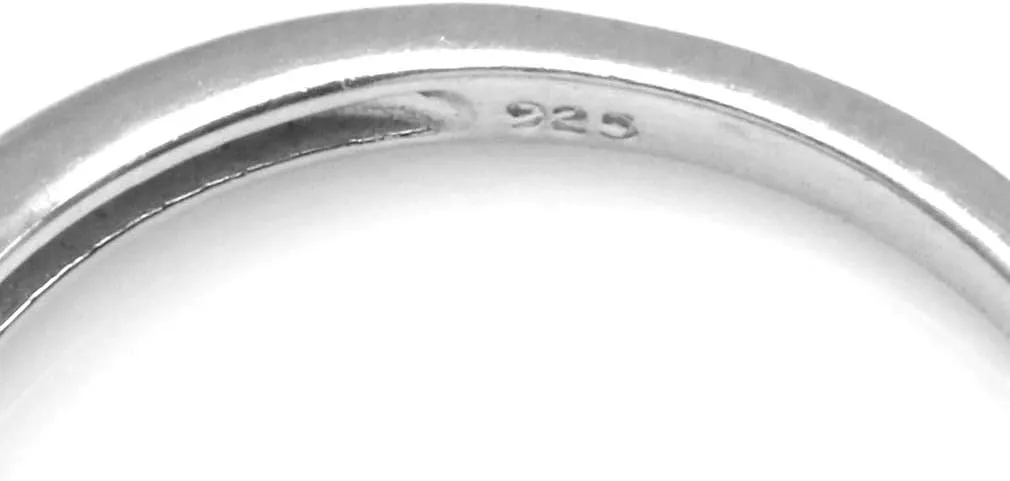 Silvershake 3-Stone Prong Set Square Shape Gemstone 925 Sterling Silver Band Ring