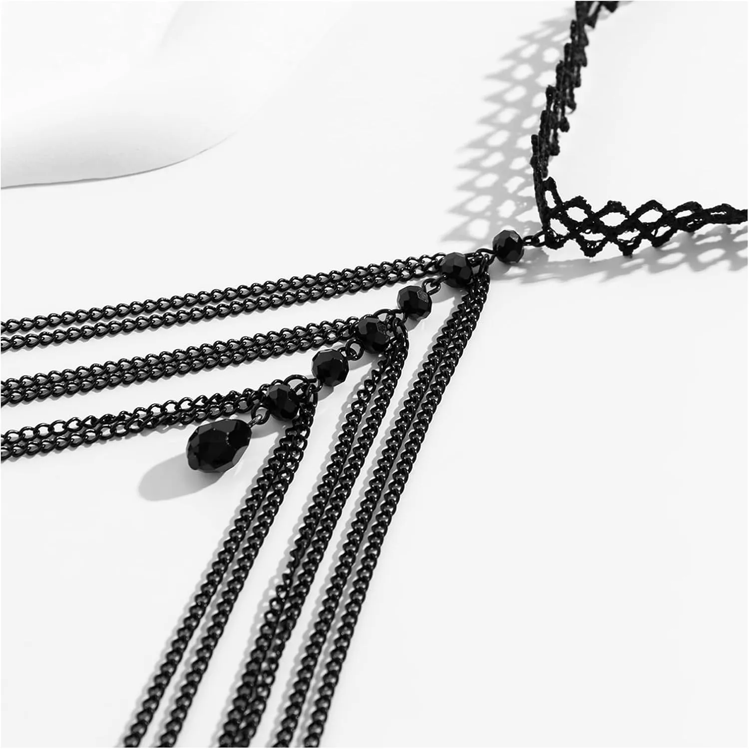 Simple Crystal Bead Leg Chain Jewelry Bikini Festival Halloween Heart Rhinestone Thigh Body Chain Summer Elastic Black Thigh Chain Jewelry for Women