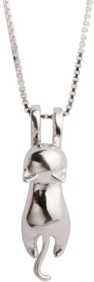 S.Leaf Sterling Silver Cat Necklace - Kitten Jewelry for Women, Cat Mom Gifts