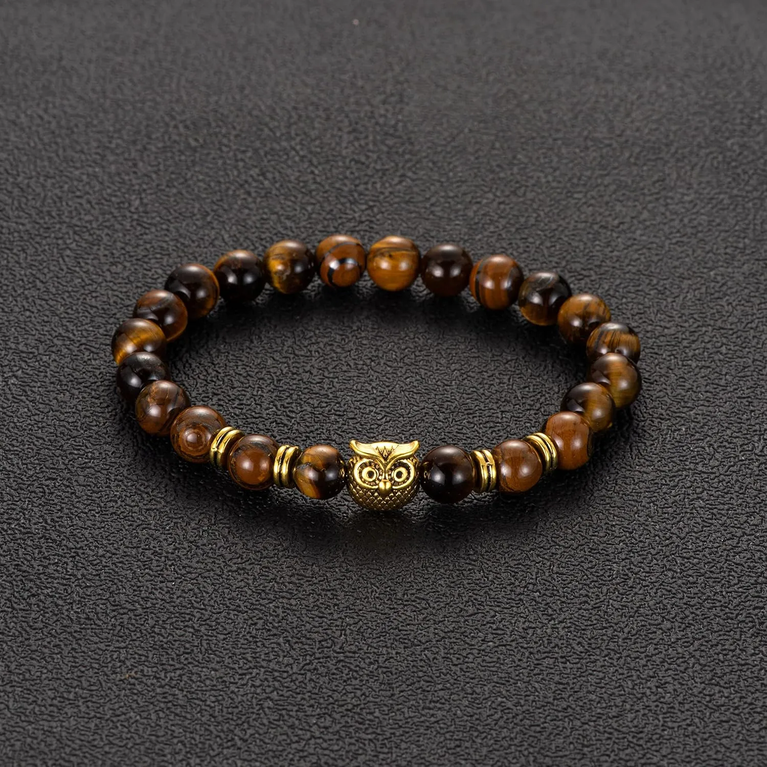 Softones Owl Gifts Owl Bracelets Healing Crystals Bracelet for Women Men Spiritual Energy Beaded Bracelet Set Gifts
