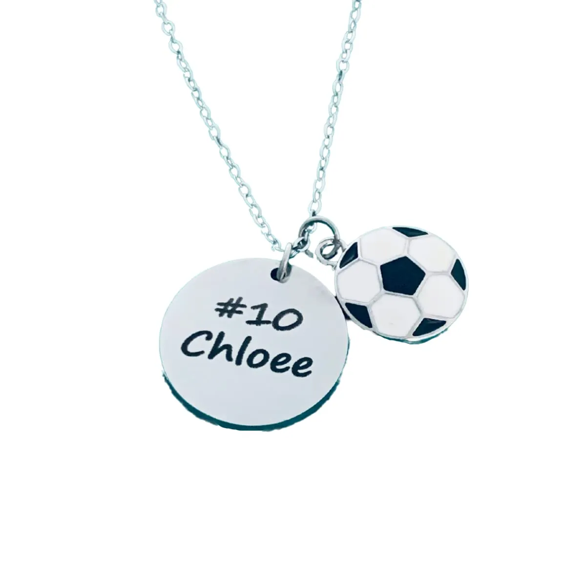 Sportybella Soccer Necklace, Personalized Soccer Pendant Name Engraved, Custom Soccer Jewelry Gifts for Soccer Players, Soccer Gift