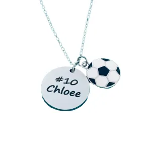 Sportybella Soccer Necklace, Personalized Soccer Pendant Name Engraved, Custom Soccer Jewelry Gifts for Soccer Players, Soccer Gift