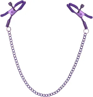 Stainless Steel Purple Body Chain with Clamps Non Piercing Adjustable Body Chain Ring Body Chain Clip for Women Faux Body Jewelry