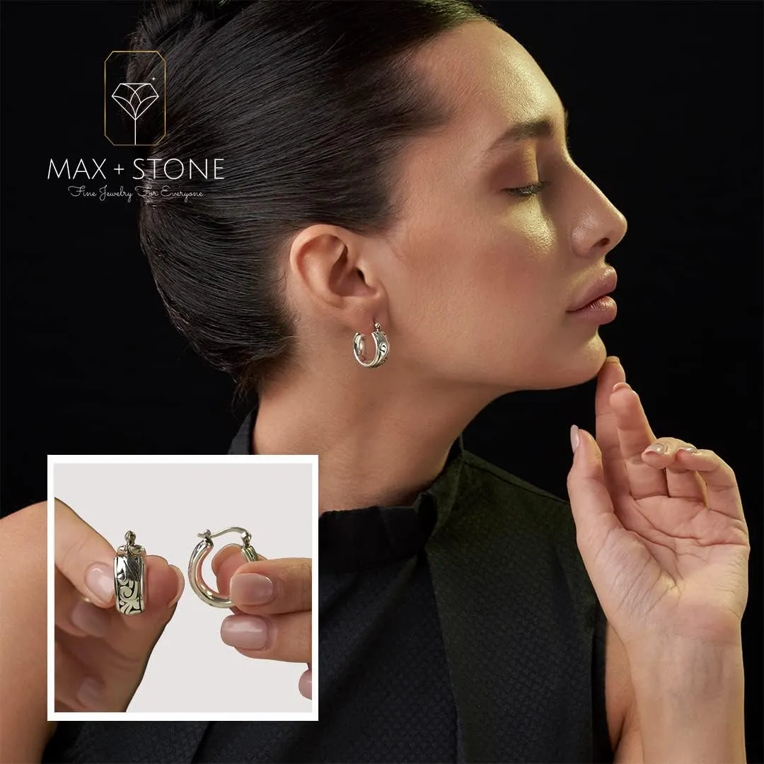 Sterling Silver Lightweight Click Top Hoop Earrings in Various Styles
