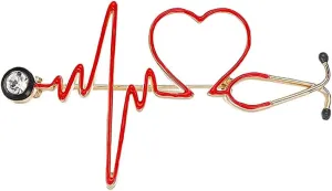 Stethoscope Pins Medical Brooch Nurse Pin Student Graduation Gift Heart-Shaped Pins Lapel Pin Medical Jewelry for Women Alloy Jewelry Accessories Gifts
