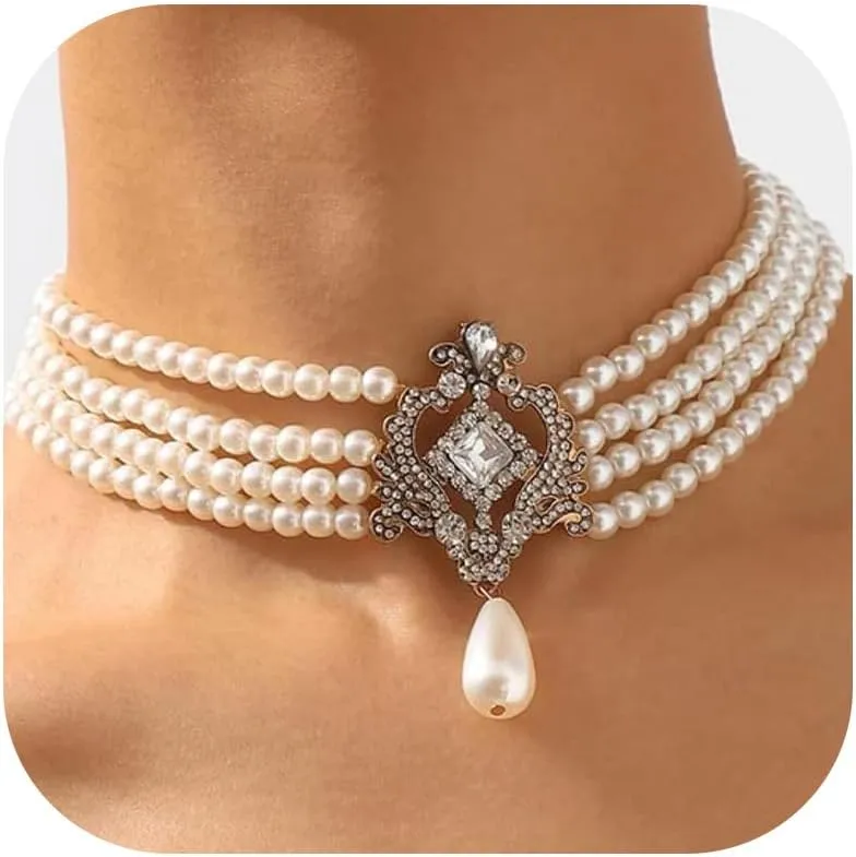 Stocking Stuffers Holiday Outfits for Women 2024 Pearl Necklace for Women Layered Gold Necklaces Gold T Bar Necklace Chunky Chain Necklace Gold Beaded Necklace Gold Jewelry Gift Women