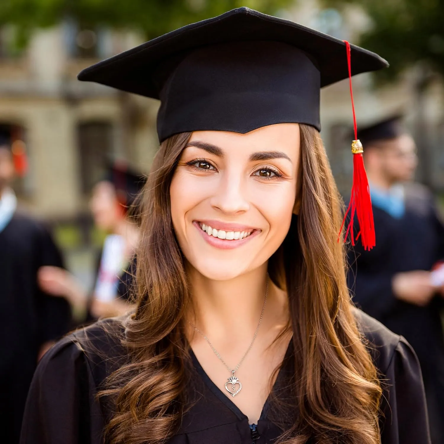 STORUP Graduation Gifts for Her 2025, Heart Initial Necklaces With Class Of 2025 Graduation Cap Necklace High School College Gifts for Her