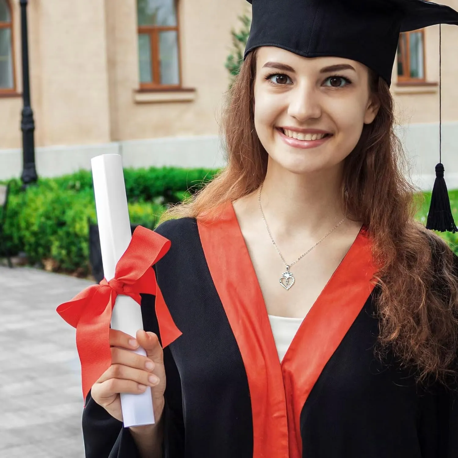 STORUP Graduation Gifts for Her 2025, Heart Initial Necklaces With Class Of 2025 Graduation Cap Necklace High School College Gifts for Her
