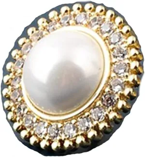Summer Cute Imitation Pearl Pins Brooch Small Round Rhinestone Collar Brooches For Women Fashion Jewelry