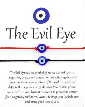 SUMMER LOVE Handmade Jewelry Evil Eye Bracelet Set Bulk with Card,Red String Bracelets Kabbalah Protection Luck Amulet for Women Men Family Friends Pulseras Mujer
