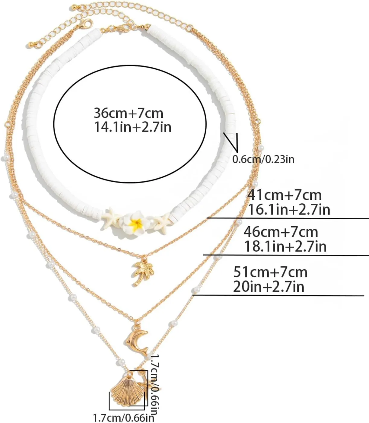 Summer Shell Pendant Necklace Layered Beaded Choker Necklace Bikini Beach Bead Body Chain Gold Pearl Clavicle Chain Necklace for Women