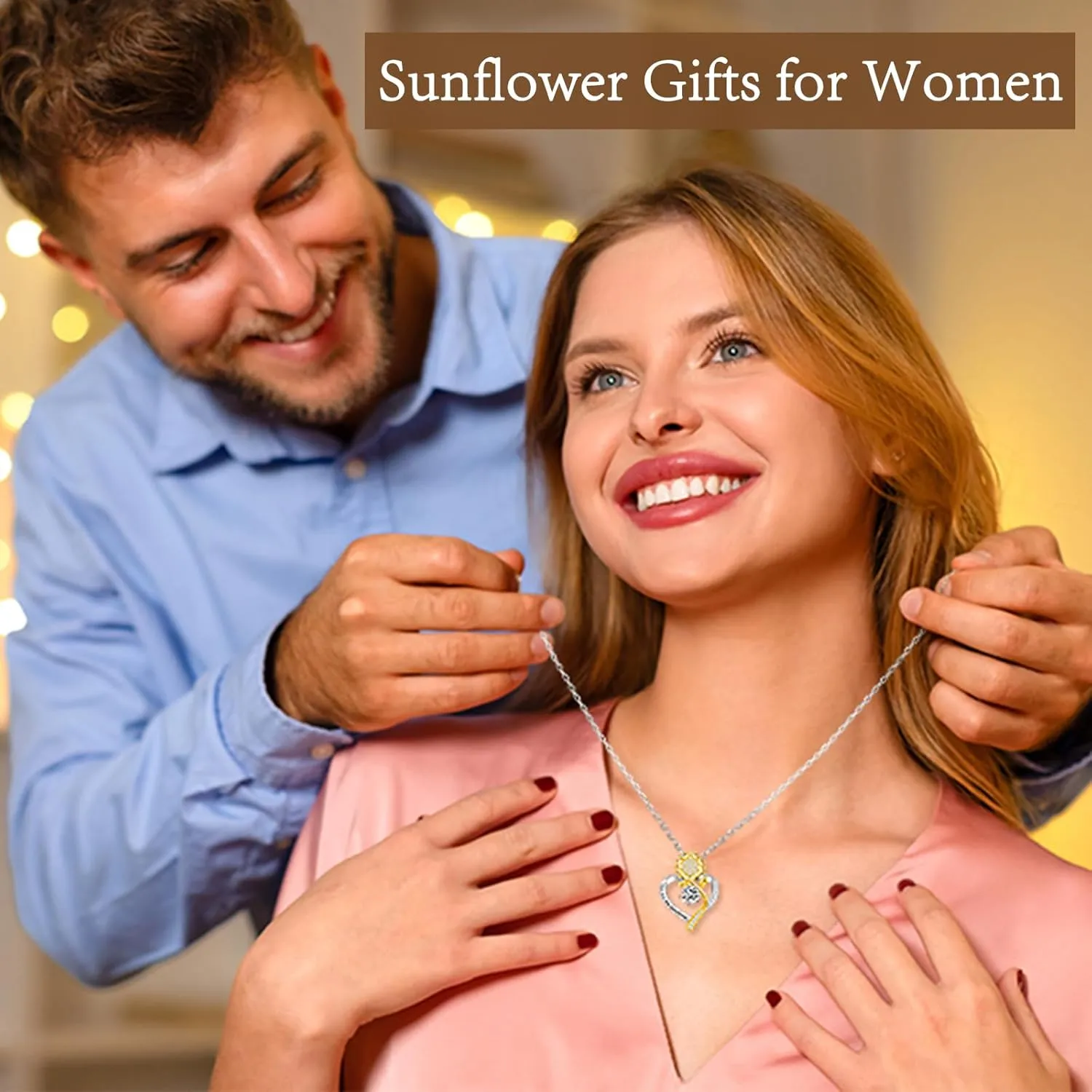 Sunflower Necklaces for Women Wife Birthday Gift Ideas Wedding Anniversary Birthday Gifts for Women Gifts for Wife Sunflower Jewelry for Women Gifts for Her Girlfriend