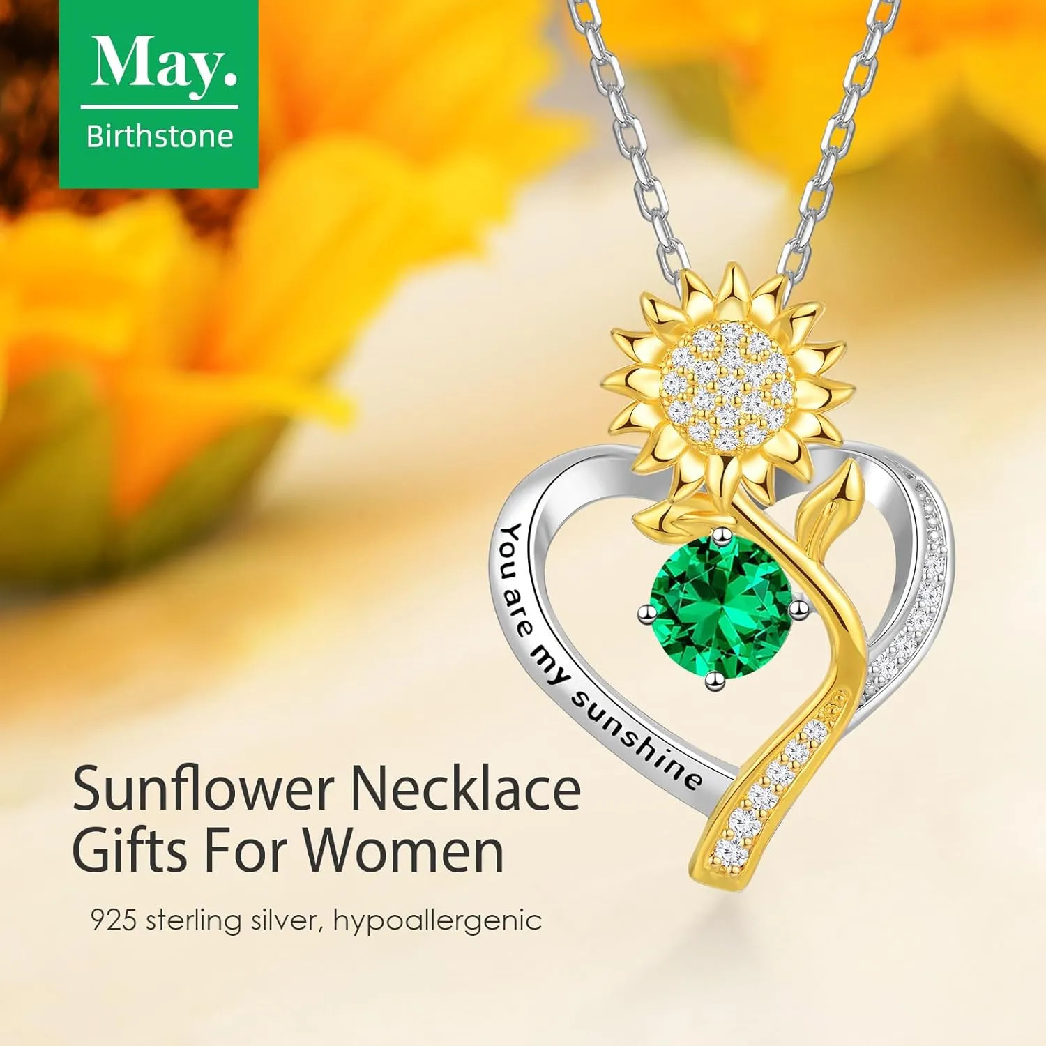 Sunflower Necklaces for Women Wife Birthday Gift Ideas Wedding Anniversary Birthday Gifts for Women Gifts for Wife Sunflower Jewelry for Women Gifts for Her Girlfriend