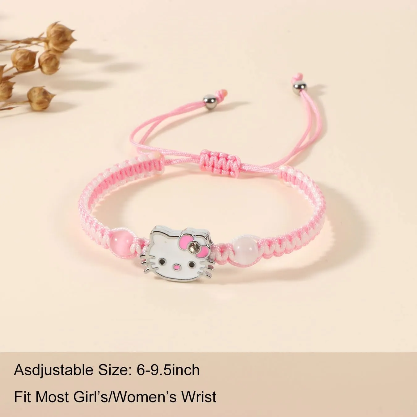 Superhero Spider Kitty Bat Movie Themed Character Charm Bracelet for Fans,Handmade Braided Bracelet Birthday Jewelry Gifts for Son Daughter Friends Bf GF
