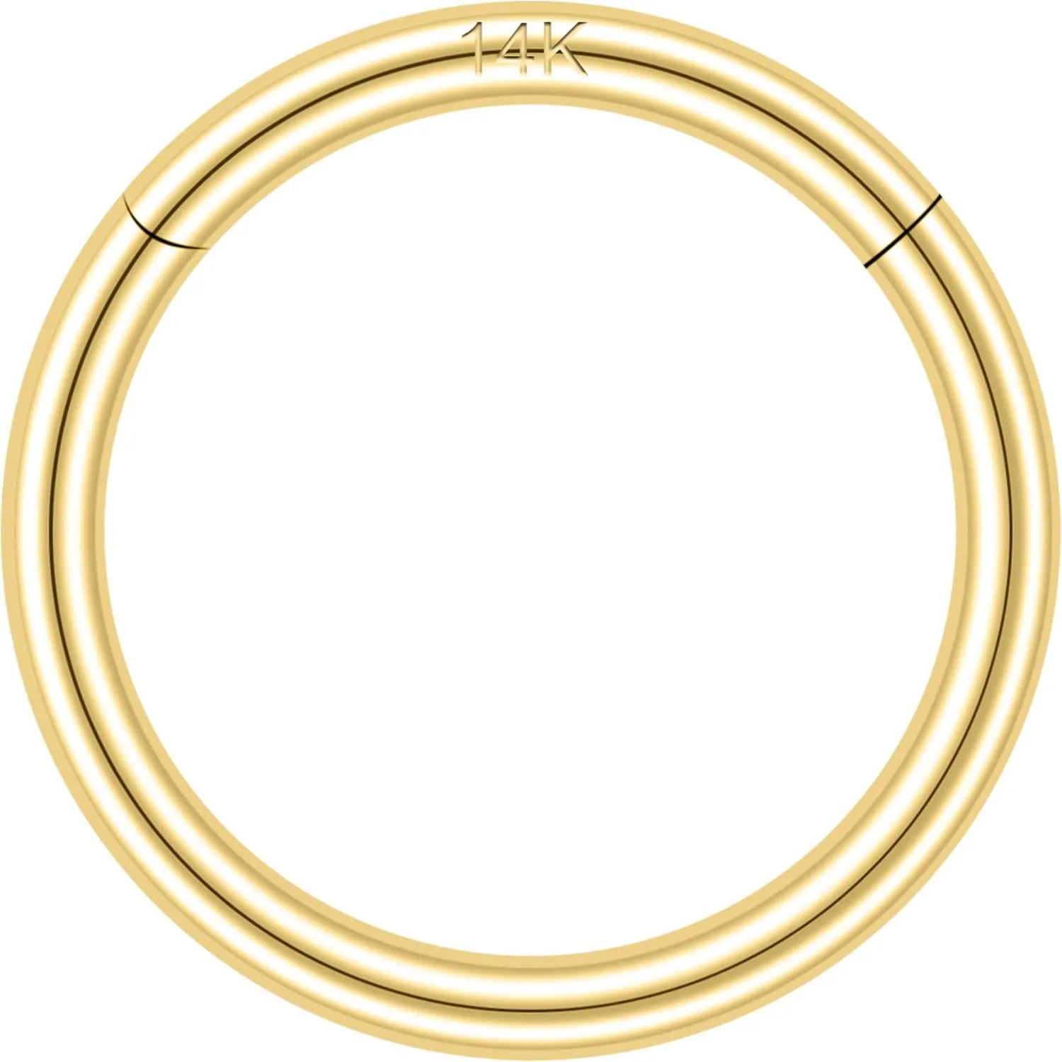 SYLWIA 14K Solid Gold 18g/16g Nose Rings, 6/8/10mm Hinged Segment Septum Rings, Real Gold Lip Tragus Helix Cartilage Conch Earring Hoops Piercing for Women Men