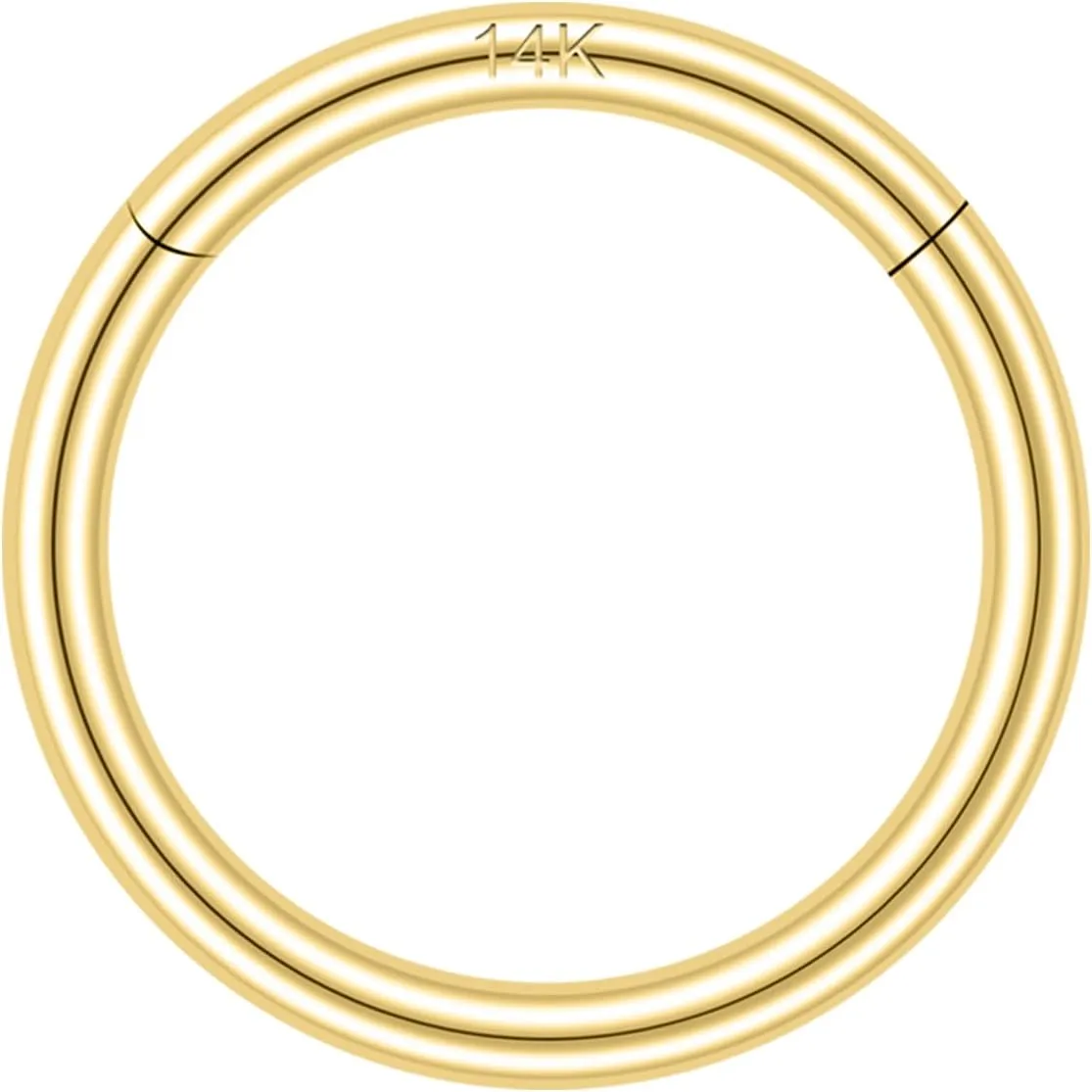 SYLWIA 14K Solid Gold 18g/16g Nose Rings, 6/8/10mm Hinged Segment Septum Rings, Real Gold Lip Tragus Helix Cartilage Conch Earring Hoops Piercing for Women Men