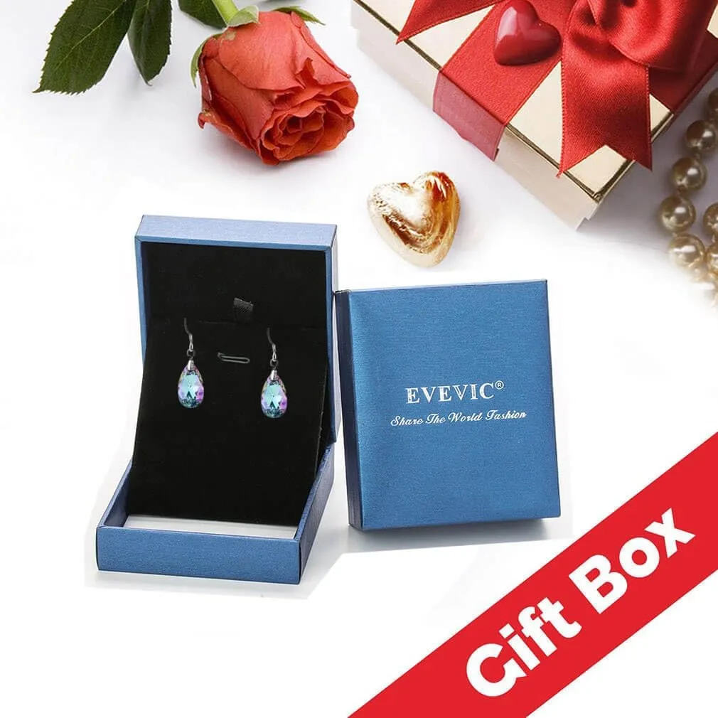 Teardrop Austrian Crystal Drop Dangle Earrings for Women 925 Sterling Silver Hook Hypoallergenic Jewelry