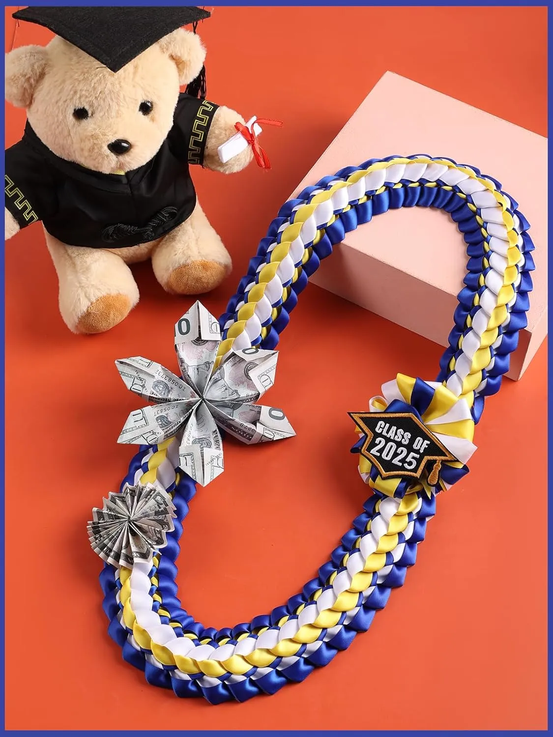 TFTAFAN Silk Graduation Leis Class of 2025 Graduation Ribbon Leis Graduation Necklace Braided Necklaces For High School College Graduation DIY Decors Party Supplies