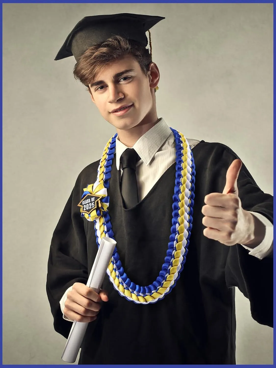 TFTAFAN Silk Graduation Leis Class of 2025 Graduation Ribbon Leis Graduation Necklace Braided Necklaces For High School College Graduation DIY Decors Party Supplies