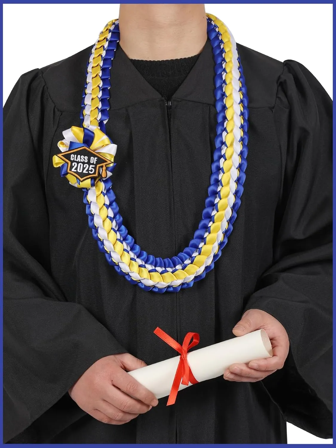 TFTAFAN Silk Graduation Leis Class of 2025 Graduation Ribbon Leis Graduation Necklace Braided Necklaces For High School College Graduation DIY Decors Party Supplies