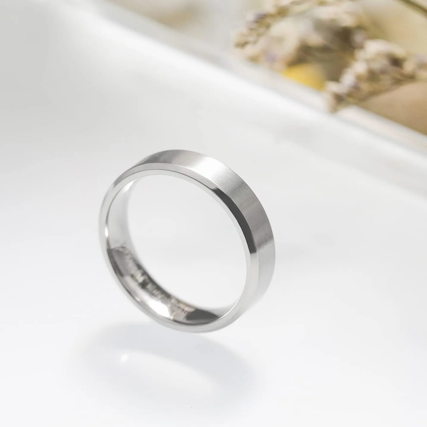 TIGRADE Titanium Rings 4MM 6MM 8MM 10MM Wedding Band in Comfort Fit Matte for Men Women Size 3-15