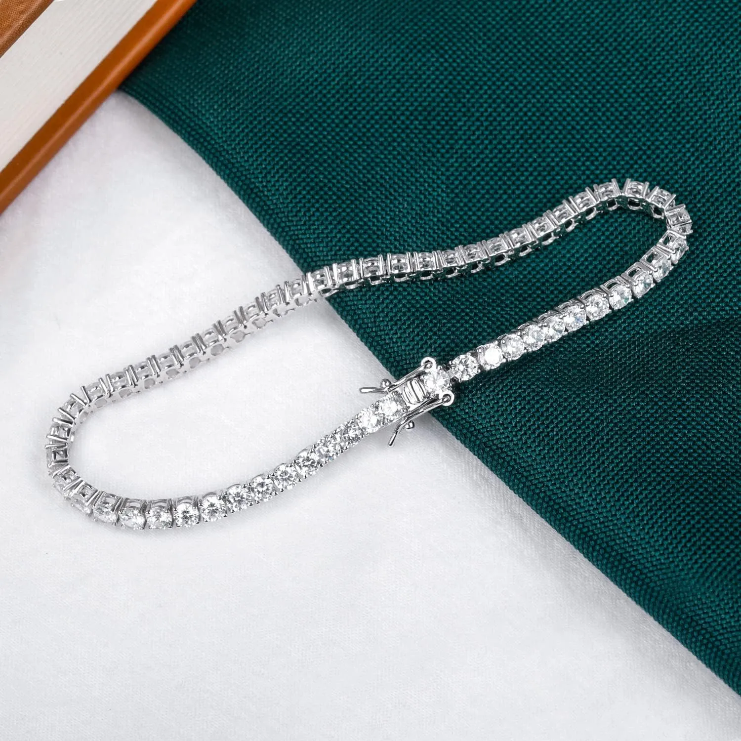 TIKJE 925 Sterling Silver 2-7mm Cubic Zirconia Classic Tennis Bracelet | White Gold Bracelets for Women | Size 6-8.5 inches