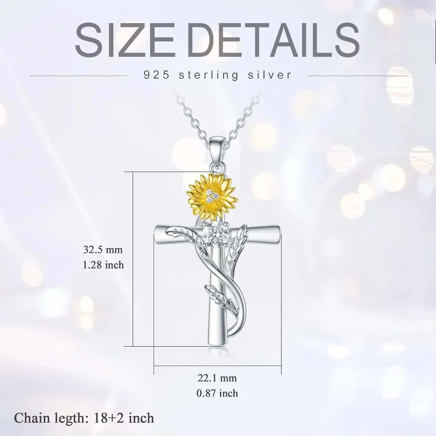 TOUPOP Cross Necklaces for Women Sterling Silver 12 Birthstone Birth Flower Pendant Necklace Jewelry Birthday Anniversary Mothers Day Christmas Gifts for Her Wife Girlfriend Mom
