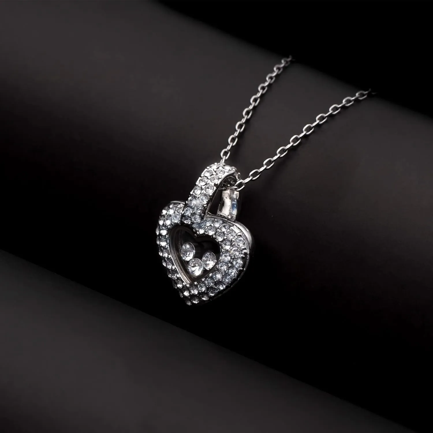 TRYNDI Illusion Floating Heart Pendant Necklace for Women Valentines Day Gift for Wife, Girlfriend, Mother, Daughter, Gifts for Birthday Gifts for Wife Heart Necklaces for Women Heart Necklace for Girls, Gifts for Women