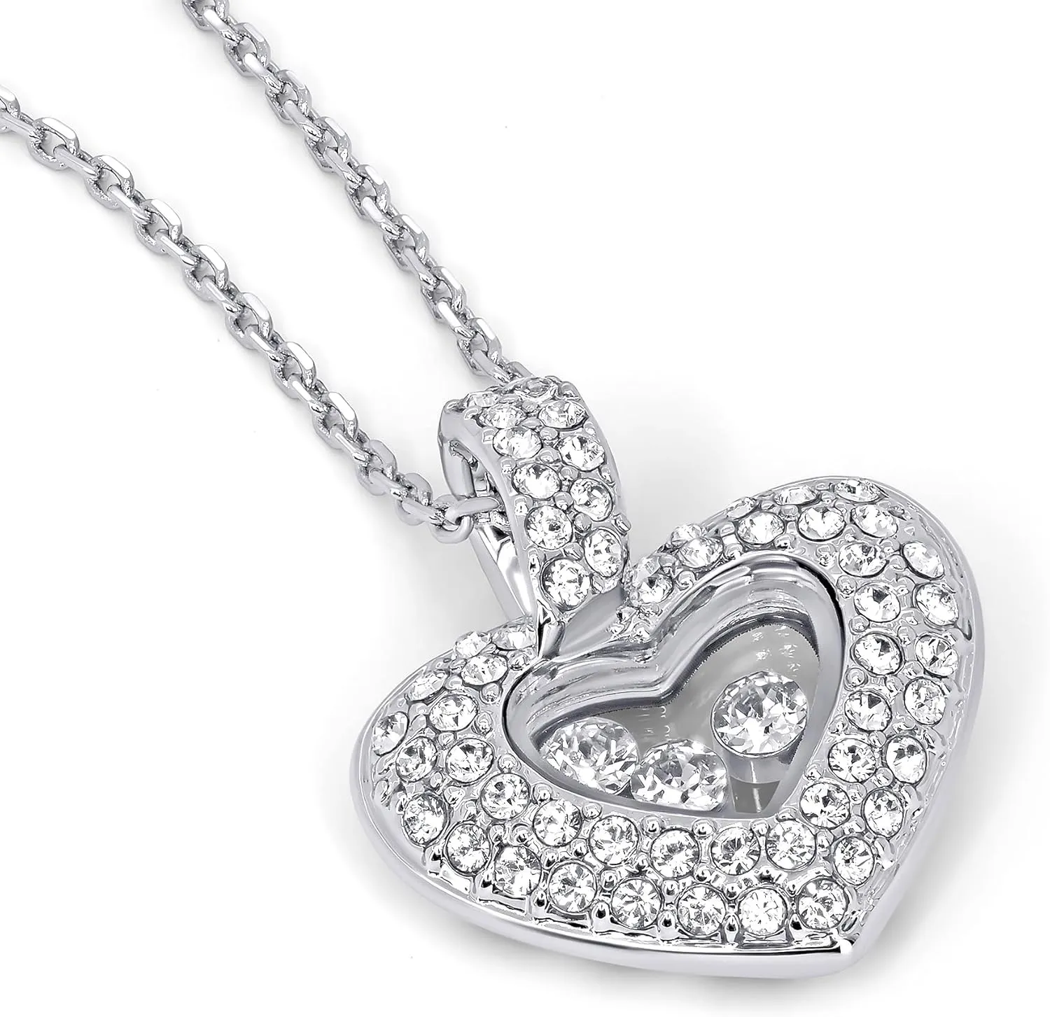 TRYNDI Illusion Floating Heart Pendant Necklace for Women Valentines Day Gift for Wife, Girlfriend, Mother, Daughter, Gifts for Birthday Gifts for Wife Heart Necklaces for Women Heart Necklace for Girls, Gifts for Women