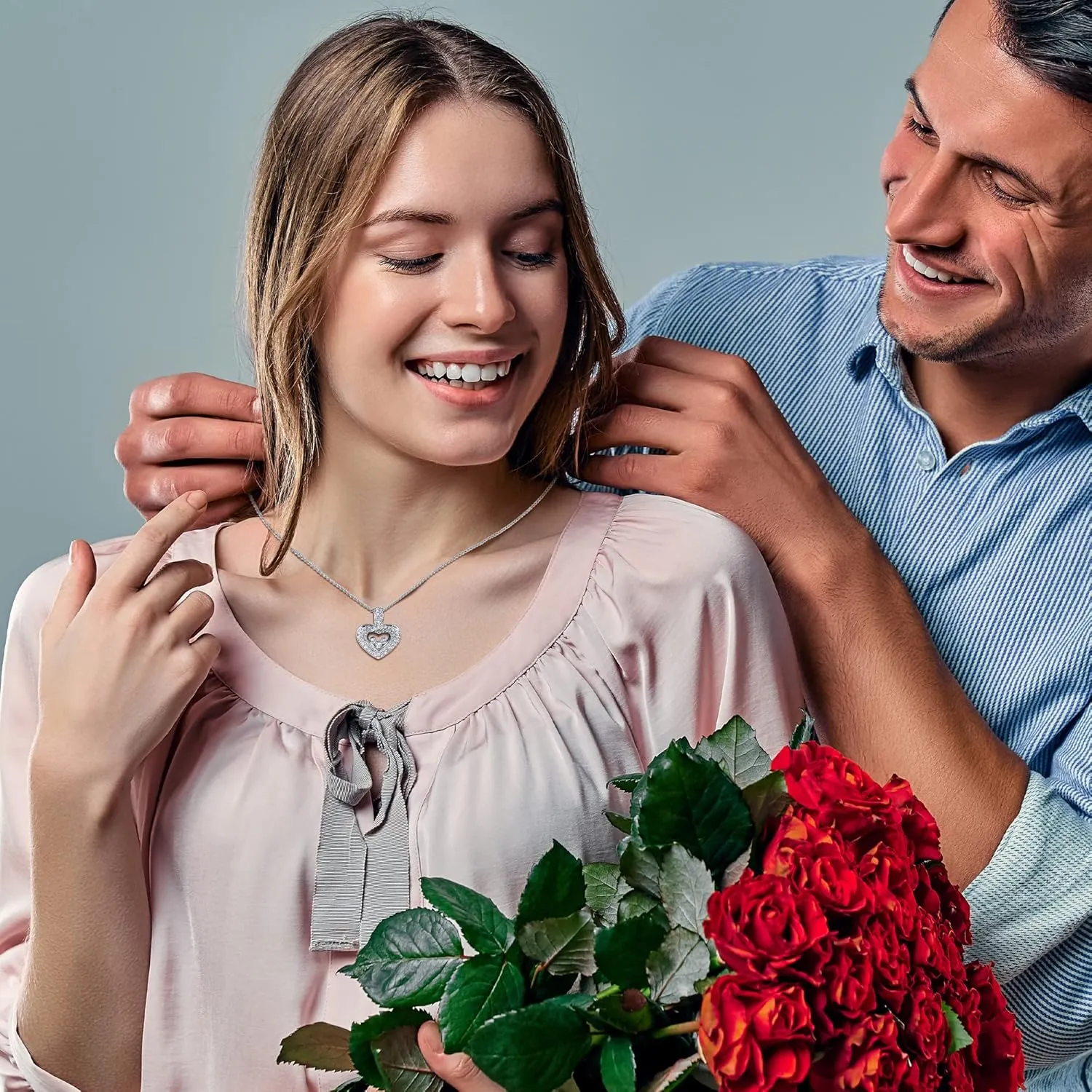 TRYNDI Illusion Floating Heart Pendant Necklace for Women Valentines Day Gift for Wife, Girlfriend, Mother, Daughter, Gifts for Birthday Gifts for Wife Heart Necklaces for Women Heart Necklace for Girls, Gifts for Women