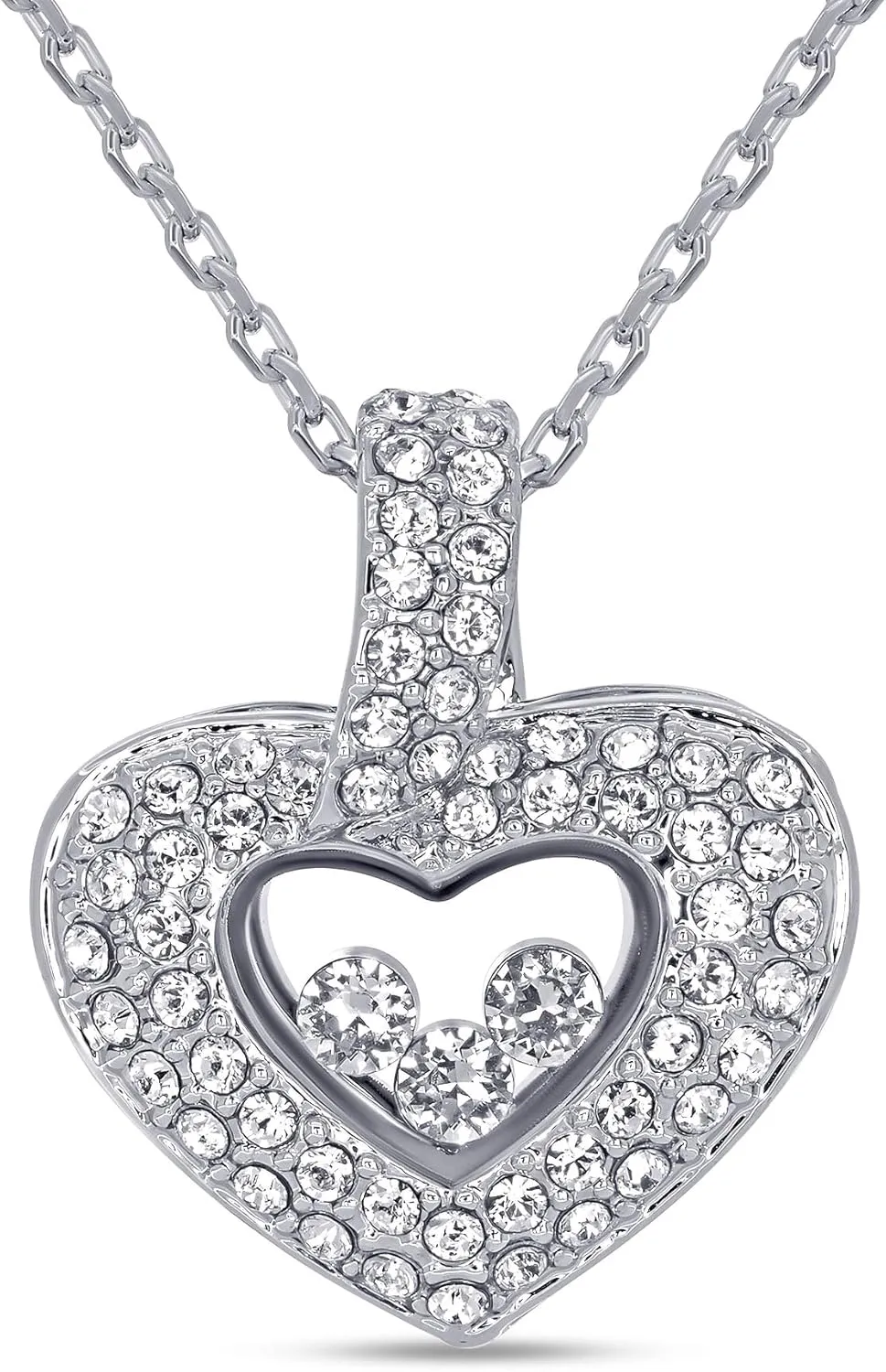 TRYNDI Illusion Floating Heart Pendant Necklace for Women Valentines Day Gift for Wife, Girlfriend, Mother, Daughter, Gifts for Birthday Gifts for Wife Heart Necklaces for Women Heart Necklace for Girls, Gifts for Women