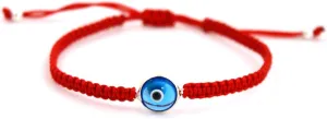 Turkish Evil Eye Bracelets Adjustable Evil Eye Jewelry for Men & Women in Black/Red Macrame String Bracelet - Ojo Turco - Lucky Protection Bracelet Gift for Mom Dad Sister Brother Boyfriend Girlfriend