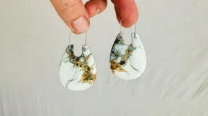 Turquoise & Sterling Earrings. Pale Green. 2479