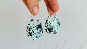 Turquoise & Sterling Earrings. Pale Green. 2481
