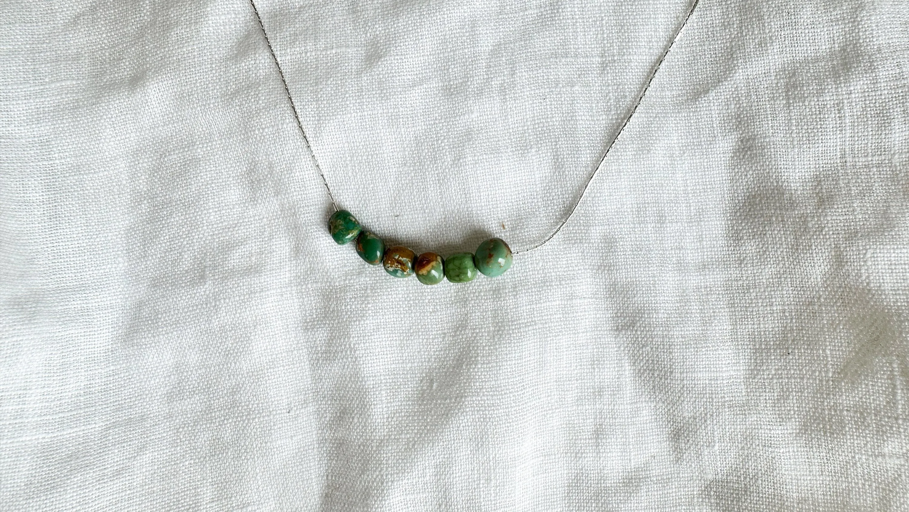 Turquoise Necklace. Fine Sterling Silver Chain. 0995