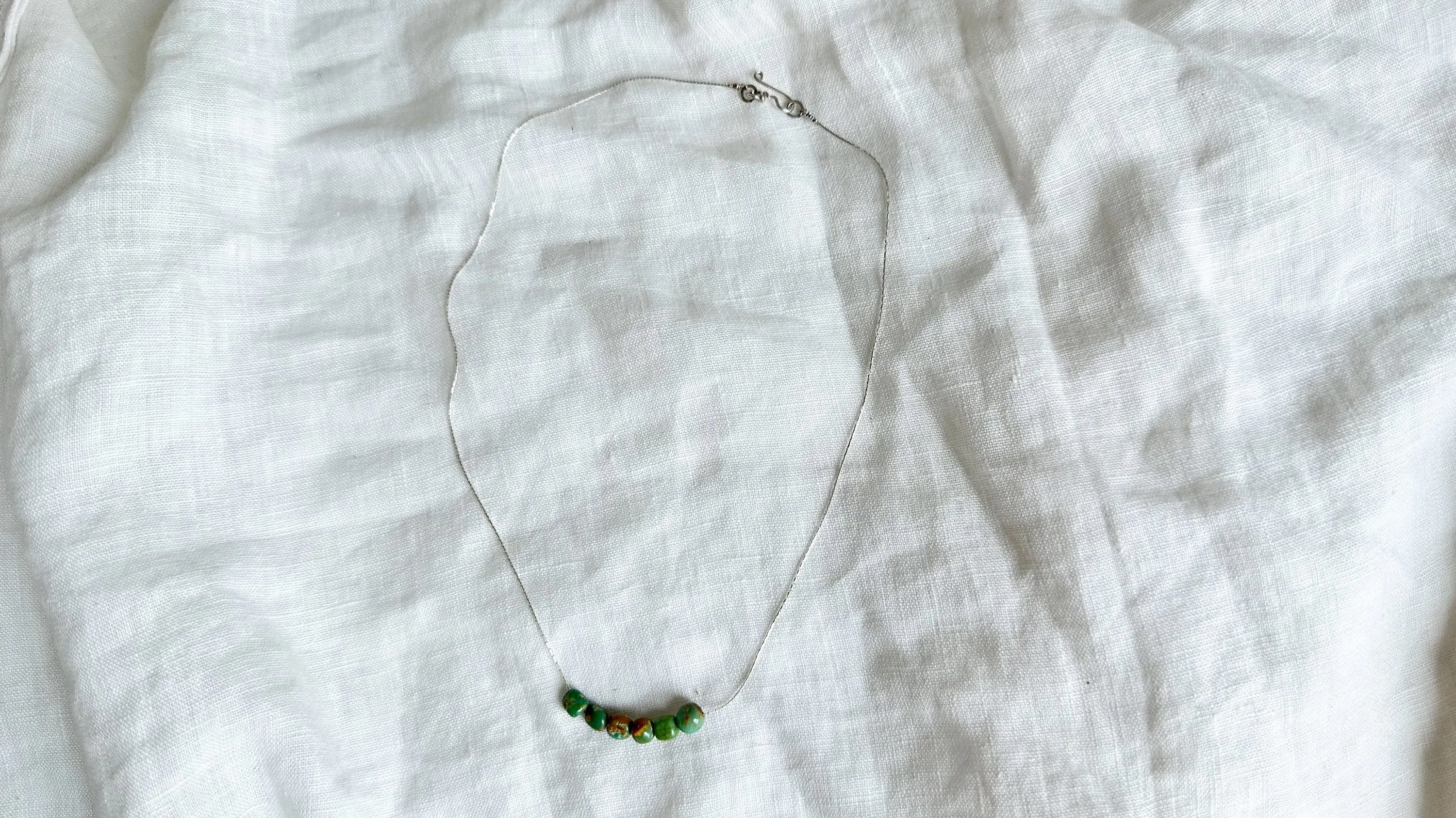 Turquoise Necklace. Fine Sterling Silver Chain. 0995