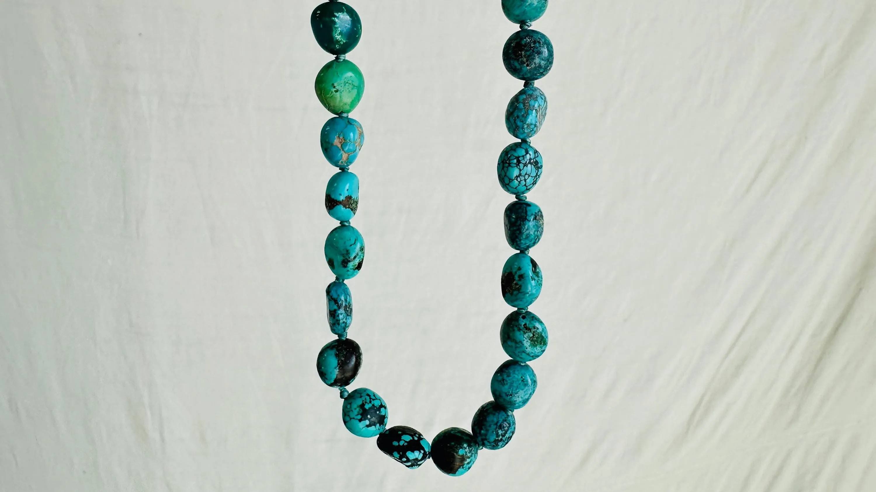 Turquoise Necklace, Natural American Turquoise & Sterling Silver Jewelry, Unique Artisan Design, Gift for Her 2653