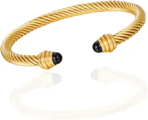 Twisted Cable Bracelets for Women Stainless Steel 5mm Cable Wire Cuff Bangle Bracelet Designer Brand Inspired Jewelry for Christmas Day Gifts