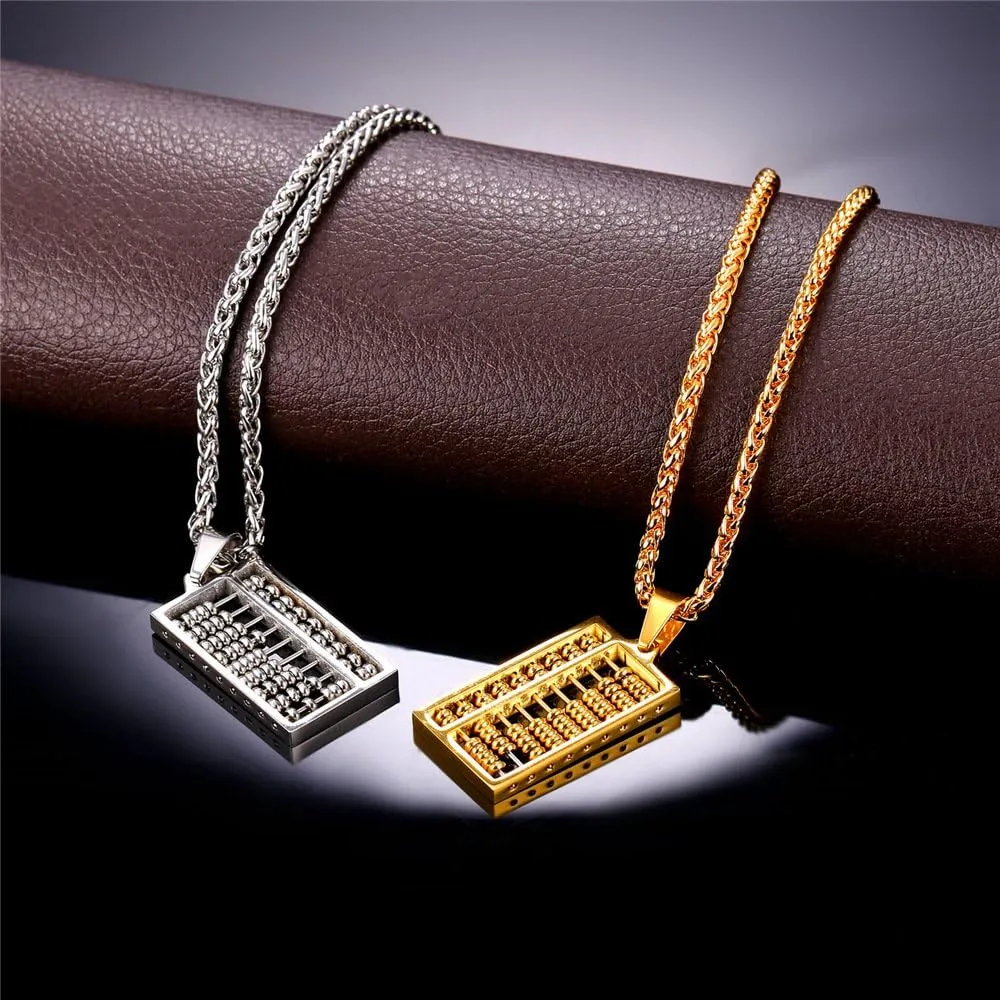 U7 Punk Necklaces Stainless Steel 18K Gold Plated Large Hip Hop Dagger/Knife/Sword/Steampunk Gear/Large Razor Blade Pendant Necklace for Men Women, Chain 22-24 Inches