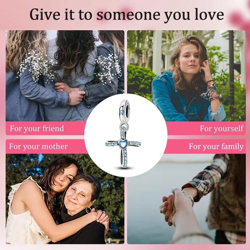VALGACLS Mom Wife Daughter Love Heart Wedding Rings Charms 925 Sterling Silver Charms for Bracelets Necklace Valentine's Day Mother's Day Jewelry Charm for Women
