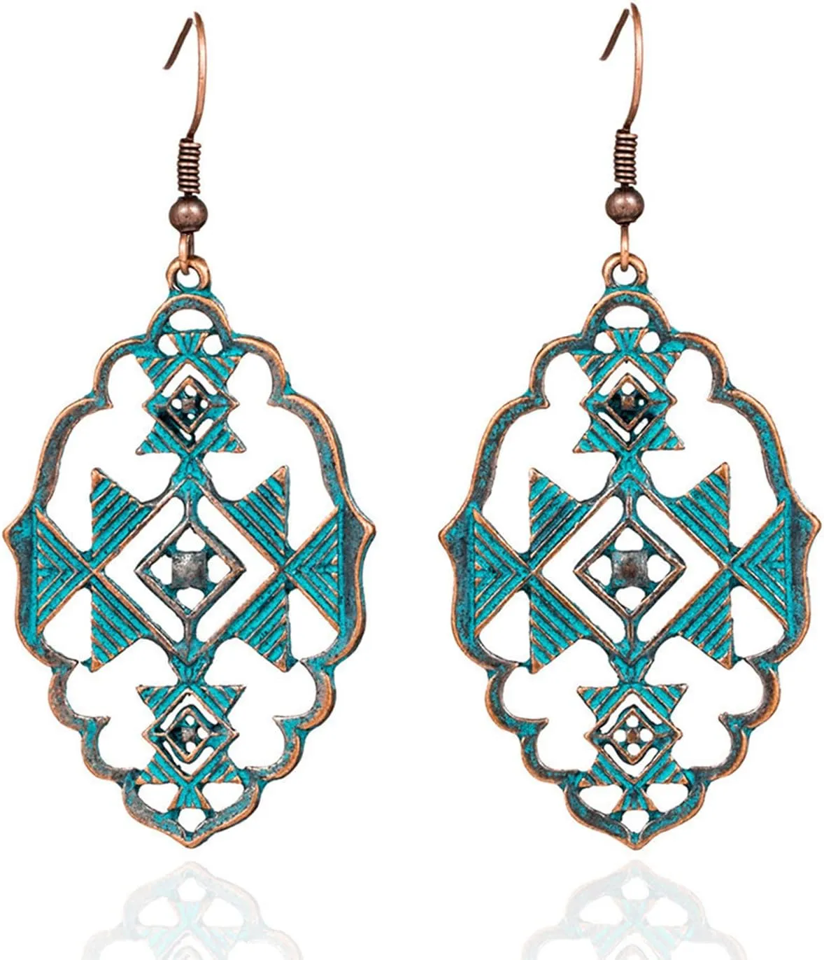 Vintage Bohemian Geometric Drop Dangle earrings Fashion Statement Hollow Teardrop Earrings Earrings for Women Girls Jewelry Gift