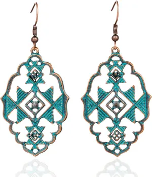 Vintage Bohemian Geometric Drop Dangle earrings Fashion Statement Hollow Teardrop Earrings Earrings for Women Girls Jewelry Gift