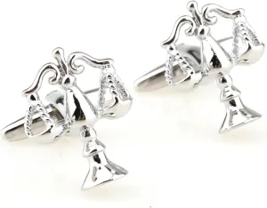 Vintage Cuff Link, Cufflinks Silver Libra Mens Cufflinks Funny for Son, Father, Husband, Boyfriend
