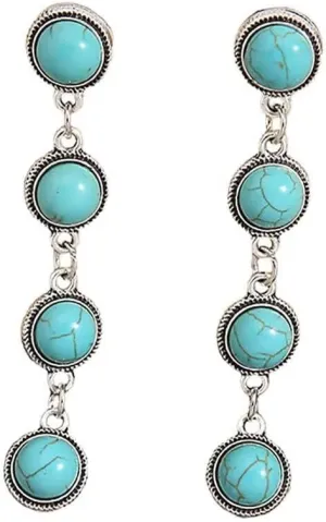 Vintage Turquoise Earrings Natural Turquoise Stud Earrings Bohemian Retro Western Jewelry Gifts for Women