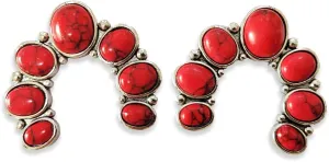 Vintage Turquoise Earrings Natural Turquoise Stud Earrings Bohemian Retro Western Jewelry Gifts for Women