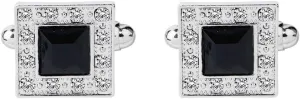 Vpang 1 Pair Men's Cuff Links Square Rhinestone Cufflinks Shirt Suit Cufflinks Tuxedo Shirt Studs Set for Men