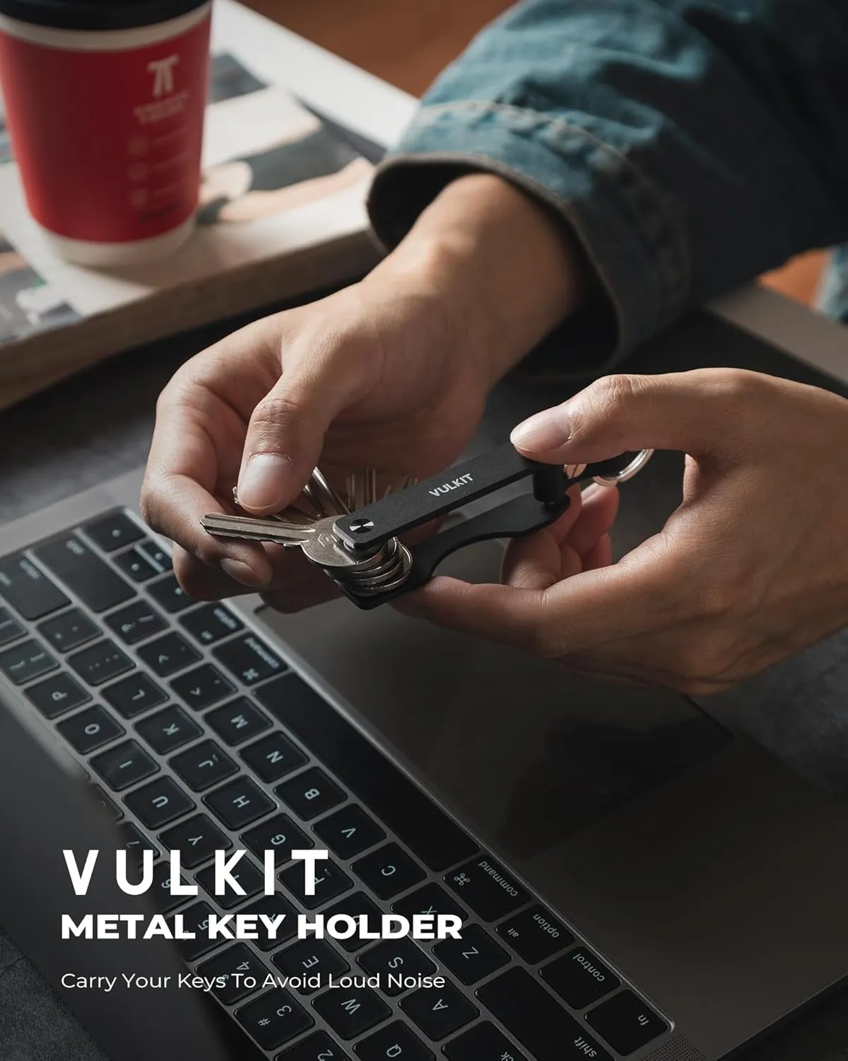 VULKIT Metal Key Organizer Minimalist Key Holder Compact Key Case Keychain