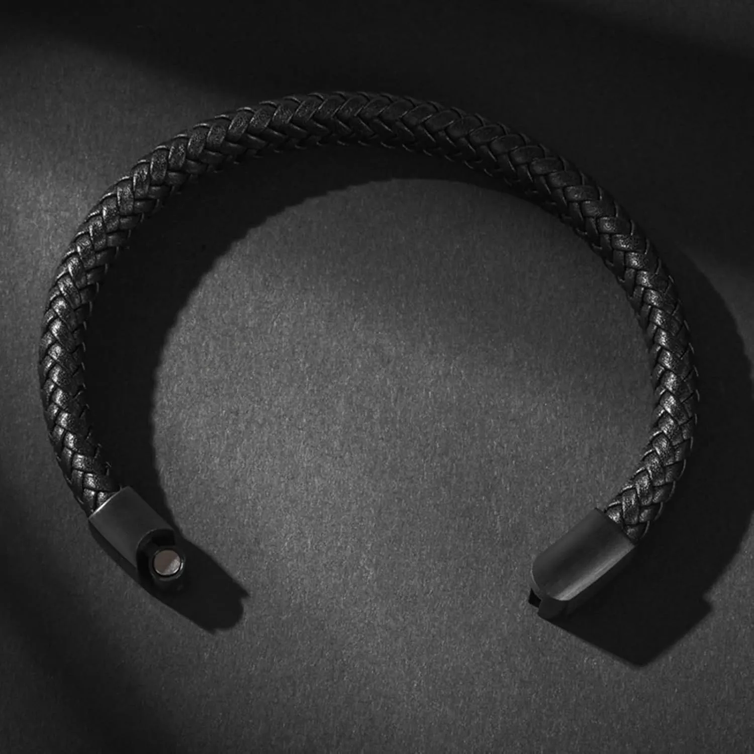 Wedding Bracelet, Memorial Bracelet for Men Matte Buckle Best Friend Charm Bracelets Pu Leather