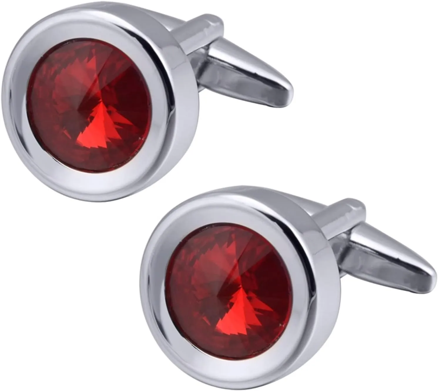 Wedding Cufflinks for Groom, Cuff Links Mens from Mom Round Cubic Zirconia Copper