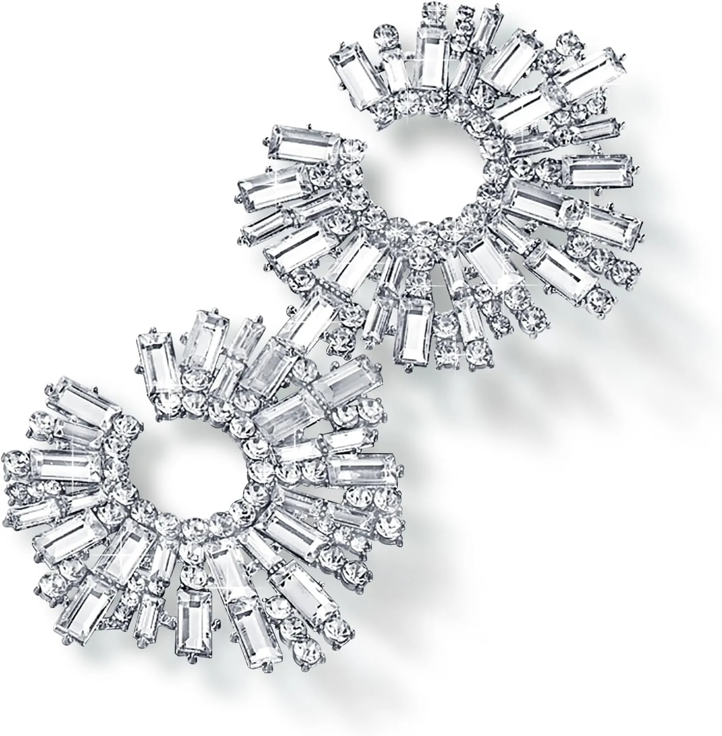 Wedding Earrings Cubic Zirconia AAAAA Grade 18K Gold Plated Elegant Crystal Wreath Curved Brilliant Shimmering Wheat Big Stud Olive Branch Brooches Leaf leaf-shaped Leaves CZ Marquise